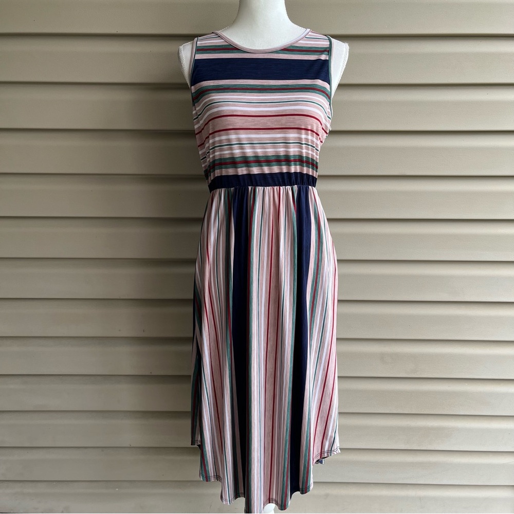 •Eloges• Multicolor Striped Knit Pullover Dress - Size XL